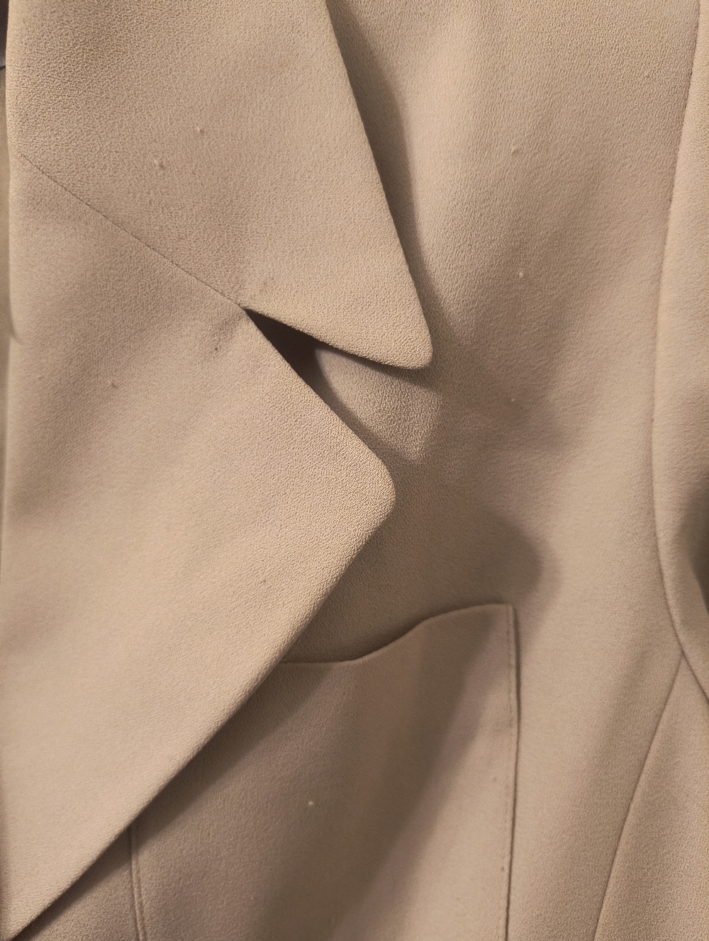 Vintage 90s Kasper A.S.L. Structured Blazer Neutral Tan Minimalist Career Read - Picture 6 of 8